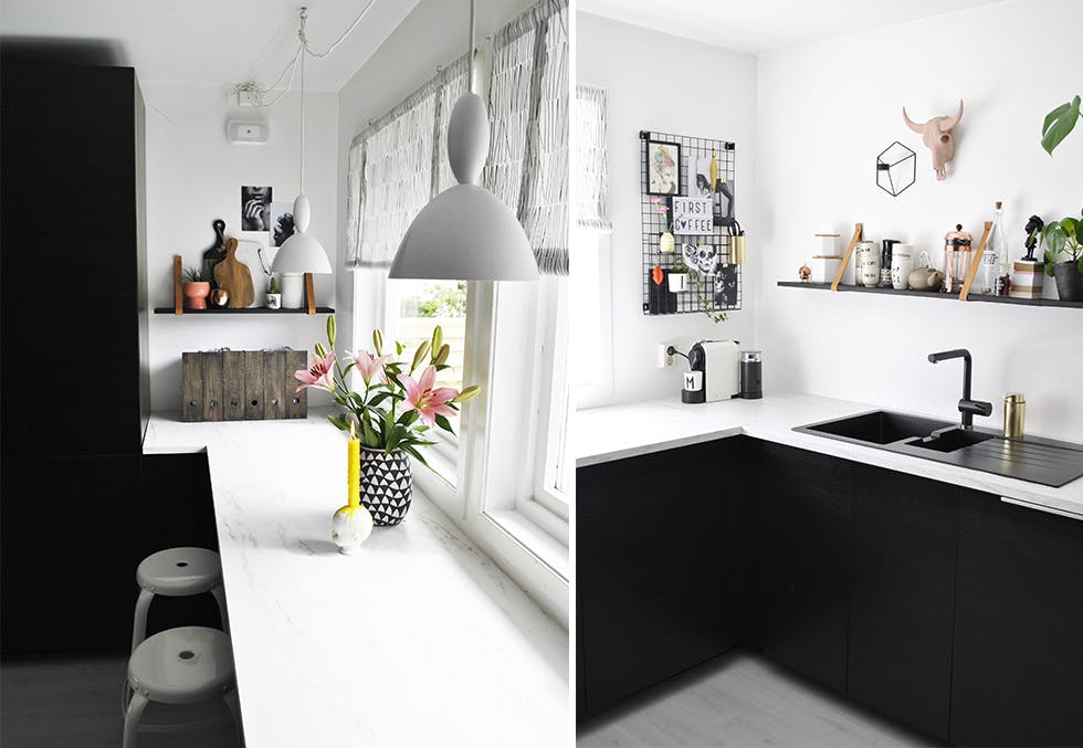 Unike detaljer på kjøkkenet kjøkken fra Ikea med diy-detaljer